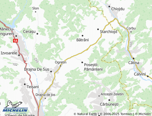 Mappa MICHELIN Poseștii Ungureni - ViaMichelin