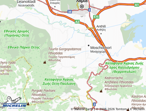 Mapa MICHELIN Ano Vardates - ViaMichelin