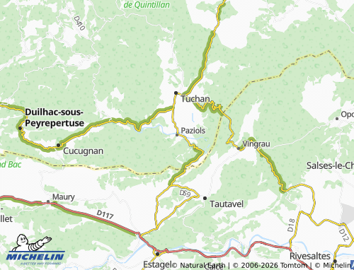 Mappa MICHELIN Paziols - ViaMichelin
