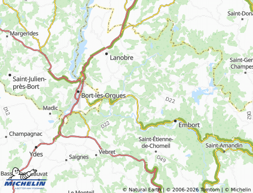 MICHELIN Champs-sur-Tarentaine-Marchal map - ViaMichelin