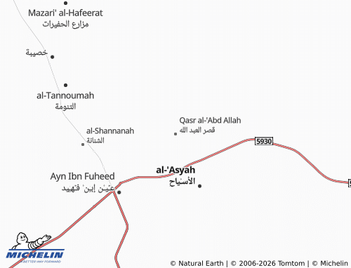MICHELIN-Landkarte Qasr al-'Abd Allah - ViaMichelin
