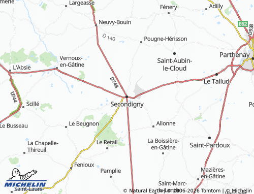 Mapa MICHELIN Secondigny - ViaMichelin