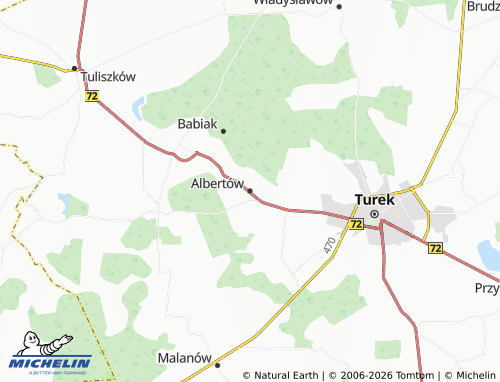 MICHELIN Albertów map - ViaMichelin