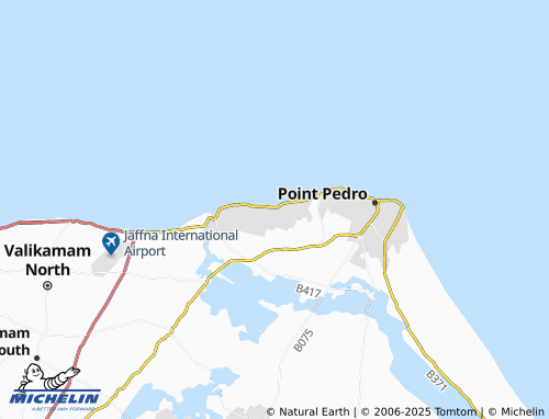 MICHELIN Valvettithurai South East map - ViaMichelin