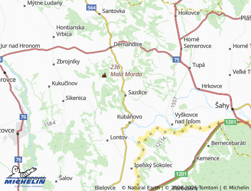 MICHELIN Sazdice map - ViaMichelin