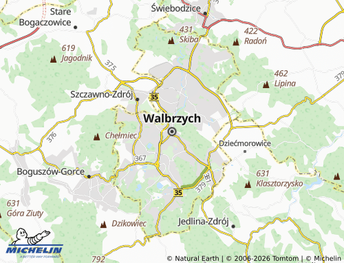 MICHELIN Walbrzych map - ViaMichelin