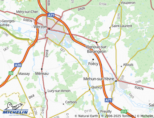 MICHELIN Brinay map - ViaMichelin