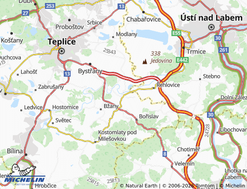 Mappa MICHELIN Rtyně nad Bílinou - ViaMichelin