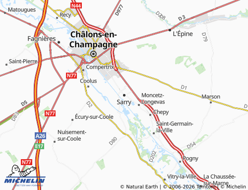 Mapa MICHELIN Sarry - ViaMichelin