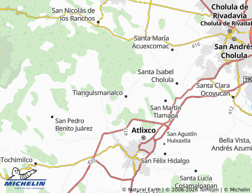 Mappa MICHELIN Tianguismanalco - ViaMichelin