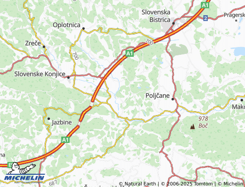 MICHELIN-Landkarte Kolačno - ViaMichelin
