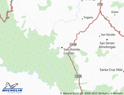 MICHELIN San Vicente Coatlán map - ViaMichelin