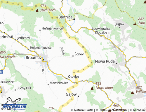 Mappa MICHELIN Šonov - ViaMichelin