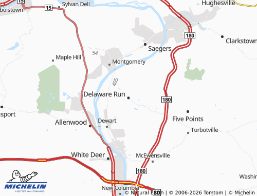 Mappa MICHELIN Delaware Run - ViaMichelin