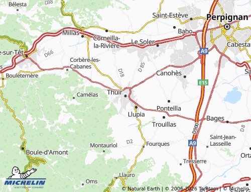 MICHELIN Thuir map - ViaMichelin
