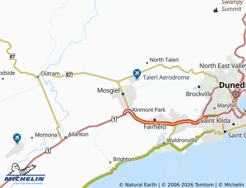 Mapa MICHELIN Mosgiel - ViaMichelin
