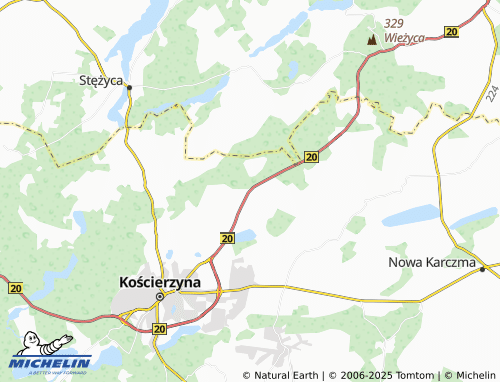 MICHELIN Kaliska Kościerskie map - ViaMichelin