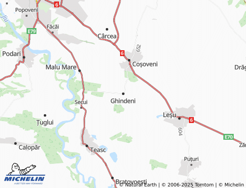 MICHELIN Ghindeni map - ViaMichelin
