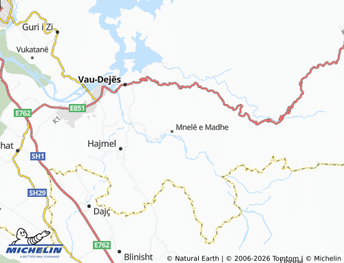 MICHELIN Mnelë e Madhe map - ViaMichelin