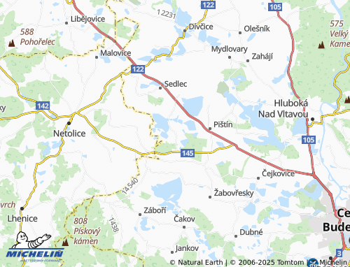 MICHELIN Malé Chrášťany map - ViaMichelin
