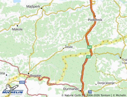 MICHELIN-Landkarte Žetale - ViaMichelin