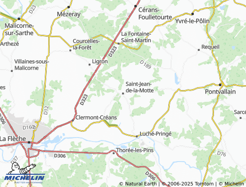 MICHELIN Saint-Jean-de-la-Motte map - ViaMichelin