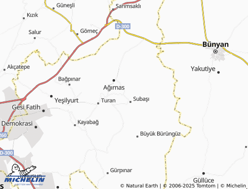 MICHELIN Küçük Bürüngüz map - ViaMichelin