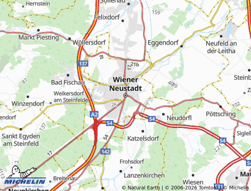 Mapa MICHELIN Wiener Neustadt - ViaMichelin