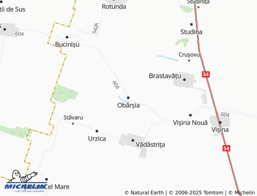 MICHELIN Obârșia map - ViaMichelin