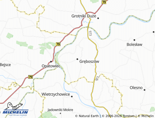 MICHELIN-Landkarte Gręboszów - ViaMichelin