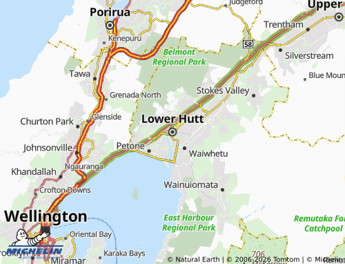 MICHELIN-Landkarte Lower Hutt - ViaMichelin