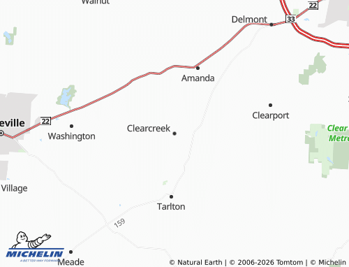 MICHELIN Clearcreek map - ViaMichelin