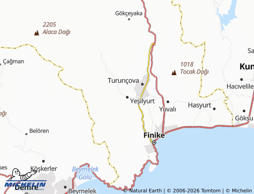 MICHELIN Yeşilyurt map - ViaMichelin
