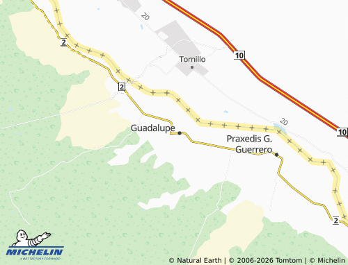 Mappa MICHELIN Guadalupe Centro - ViaMichelin