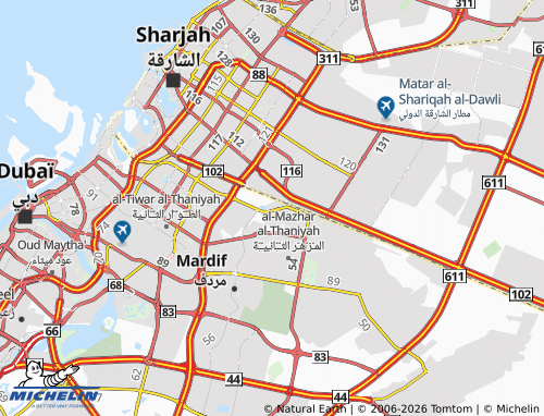 MICHELIN Oud Al Muteena Third map - ViaMichelin