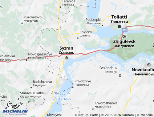 MICHELIN-Landkarte Sysranski Rajon - ViaMichelin