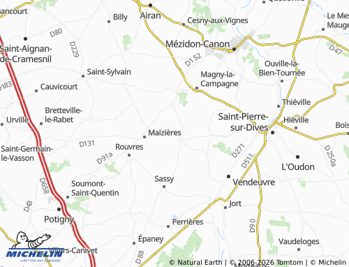 MICHELIN Ernes map - ViaMichelin