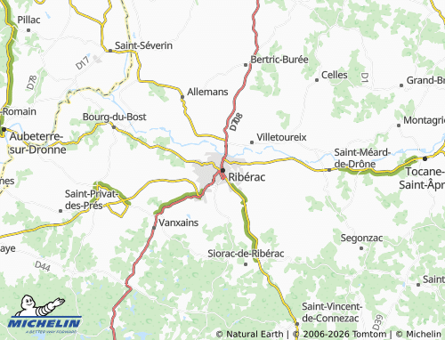 Mapa MICHELIN Ribérac - ViaMichelin