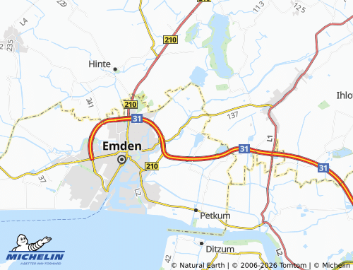 MICHELIN Uphusen map - ViaMichelin