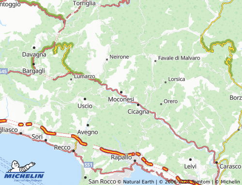 MICHELIN Moconesi map - ViaMichelin