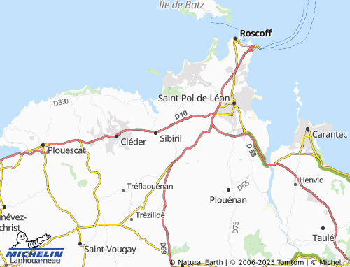 MICHELIN Plougoulm map - ViaMichelin
