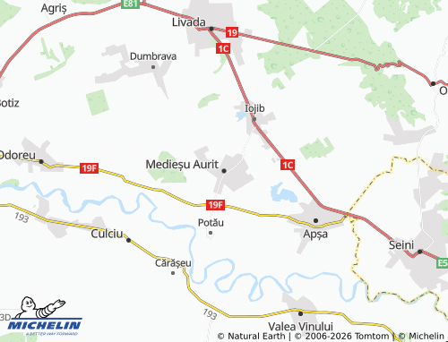 Mapa MICHELIN Medieșu Aurit - ViaMichelin