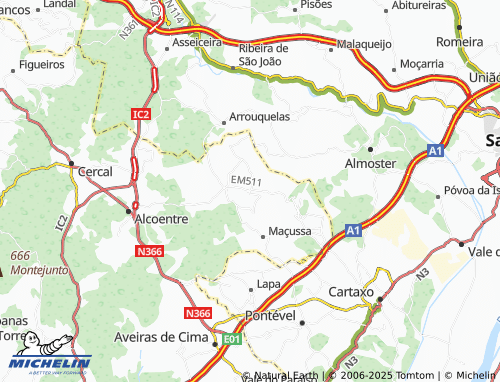 Mappa MICHELIN Póvoa do Manique - ViaMichelin