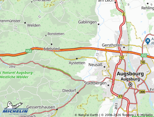 Mapa MICHELIN Aystetten - ViaMichelin