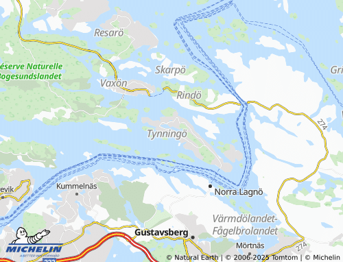 MICHELIN-Landkarte Tynningö - ViaMichelin
