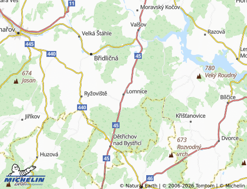 Mappa MICHELIN Lomnice - ViaMichelin