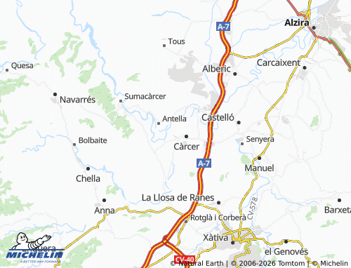 MICHELIN Cotes map - ViaMichelin
