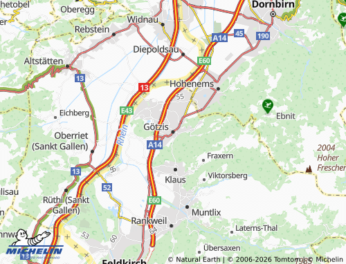 MICHELIN Götzis map - ViaMichelin