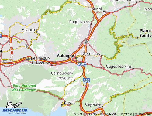 Mapa MICHELIN Aubagne - ViaMichelin