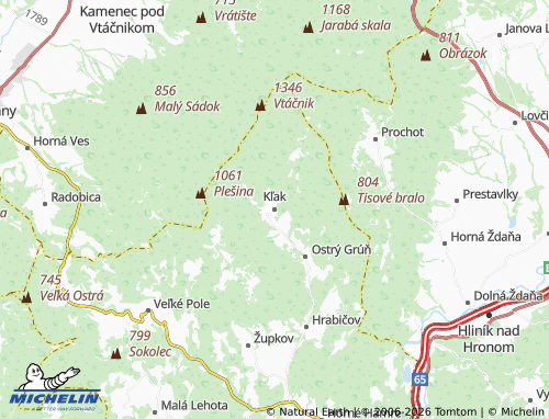 MICHELIN-Landkarte Kľak - ViaMichelin